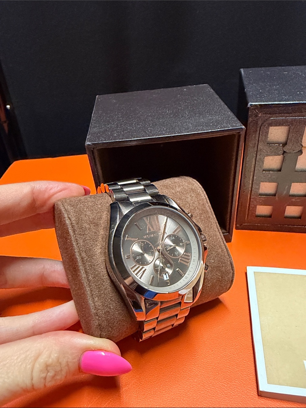 Michael Kors Rose Gold-Tone Chronograph Bracelet Watch - Picture 2 of 8